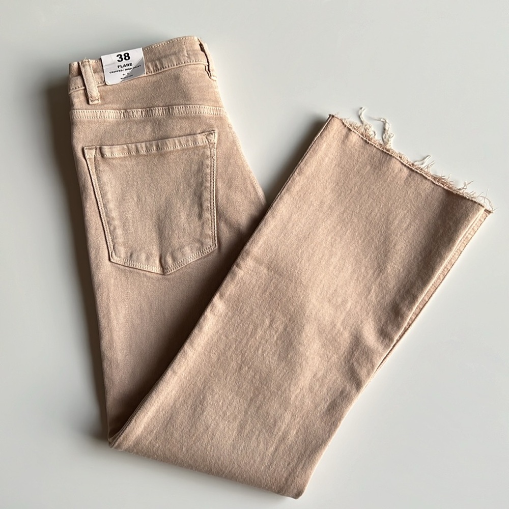 Mango Sienna high waist flare cropped / ankle jeans